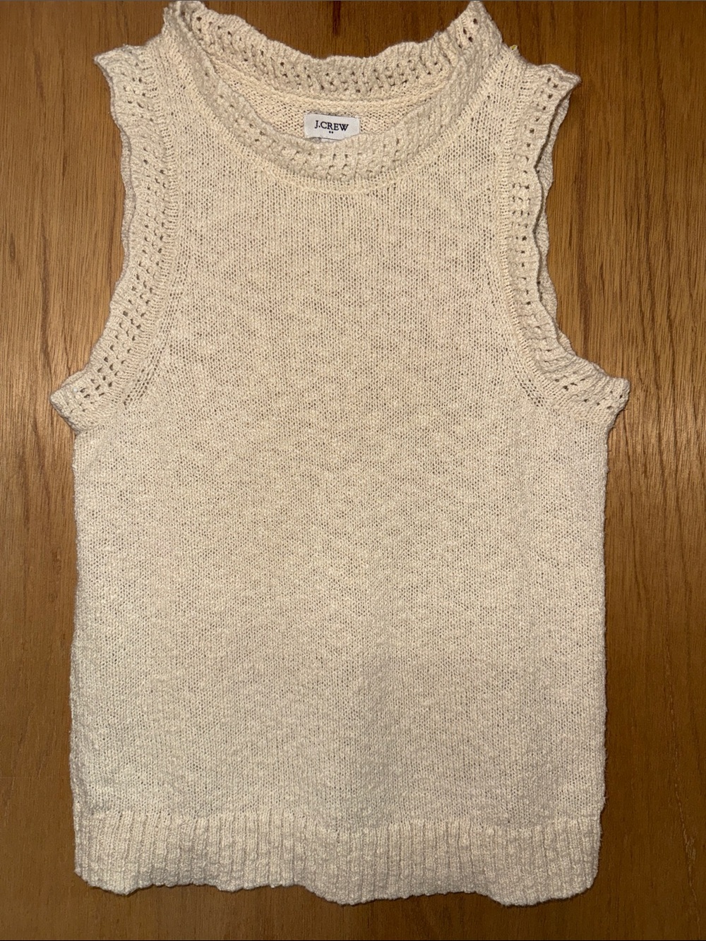 J. Crew Cream Knit Sleeveless Tank Top